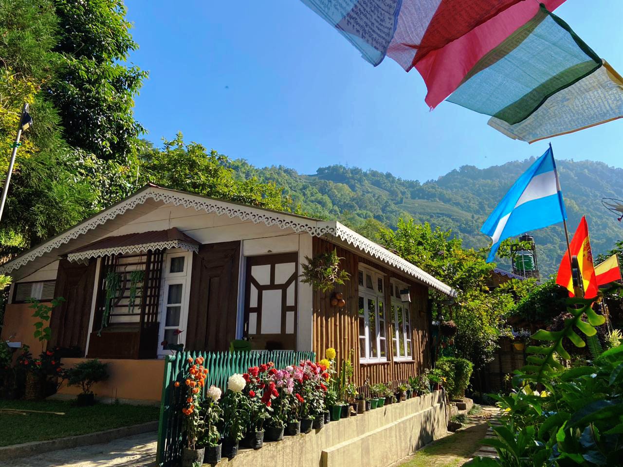 Cozy room of Best Darjeeling in homestay: Warm decor, comfortable furnishings, with a view of the lush greenery and Himalayan landscape.